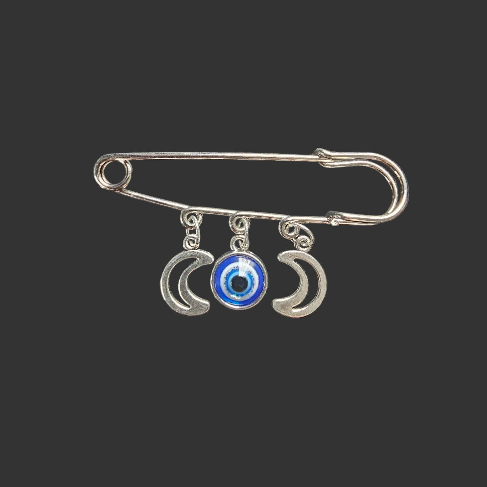 Handmade evil eye large safety pins