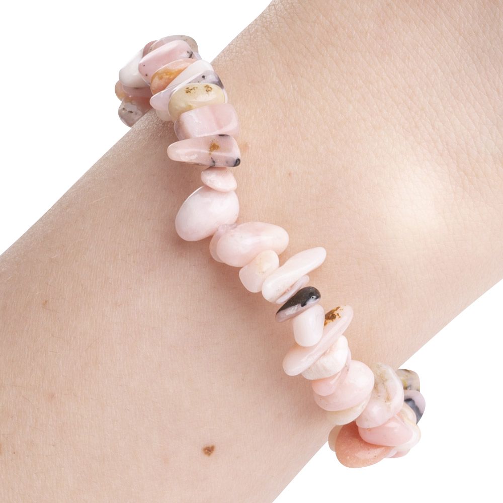 Pink opal crystal chip bracelet