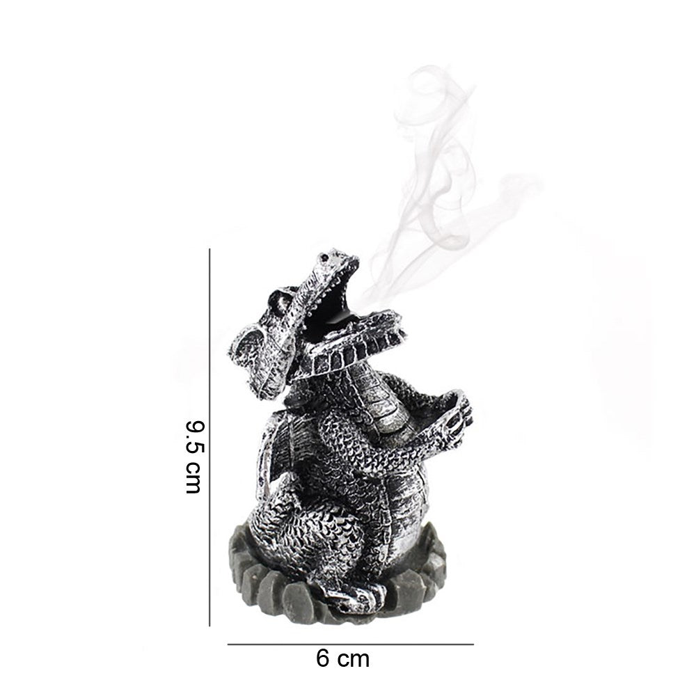 Silver dragon cone incense burner