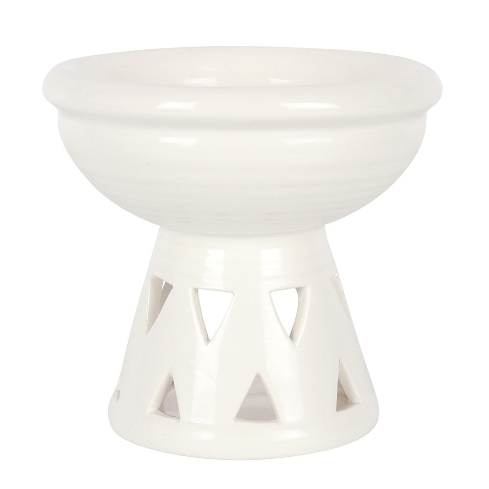 Off white deep bowl oil/wax burner