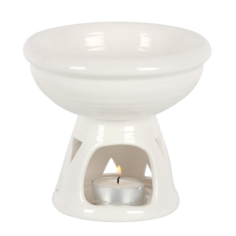 Off white deep bowl oil/wax burner