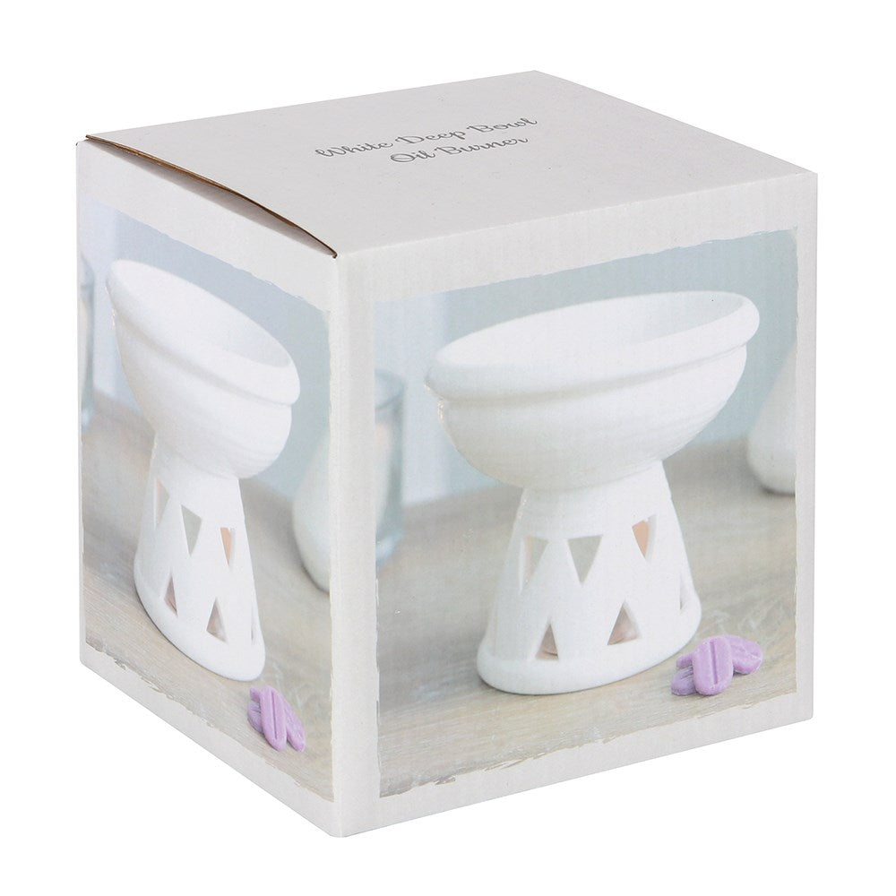 Off white deep bowl oil/wax burner