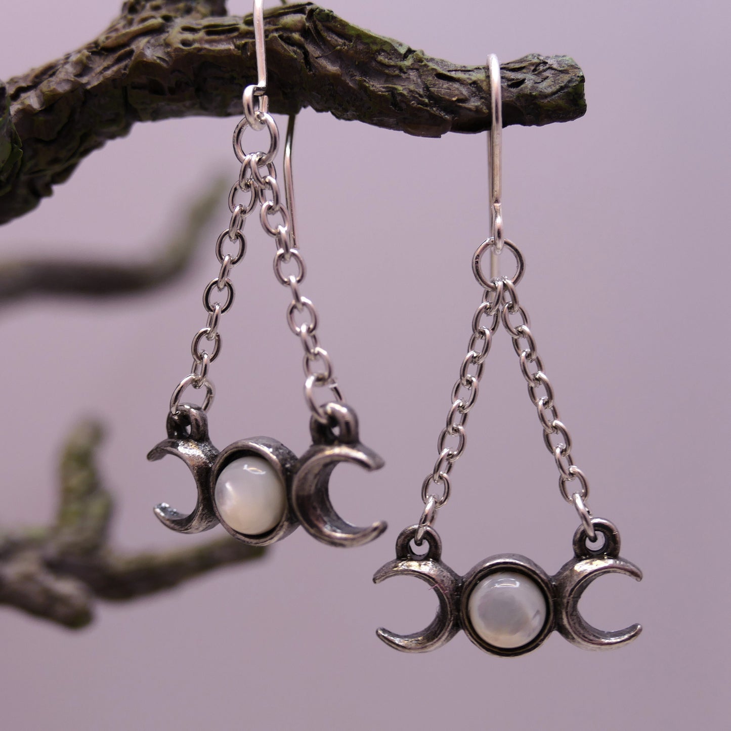Wiccan Moon Drop Earrings