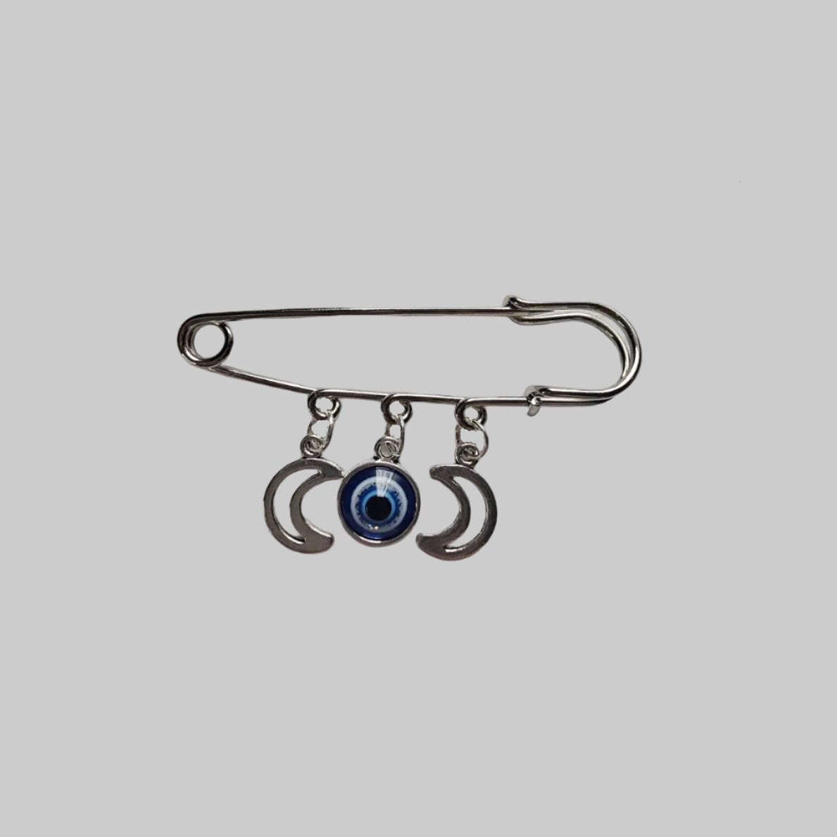 Handmade evil eye large safety pins