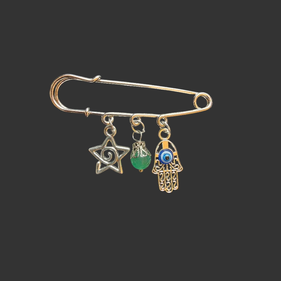 Handmade evil eye large safety pins