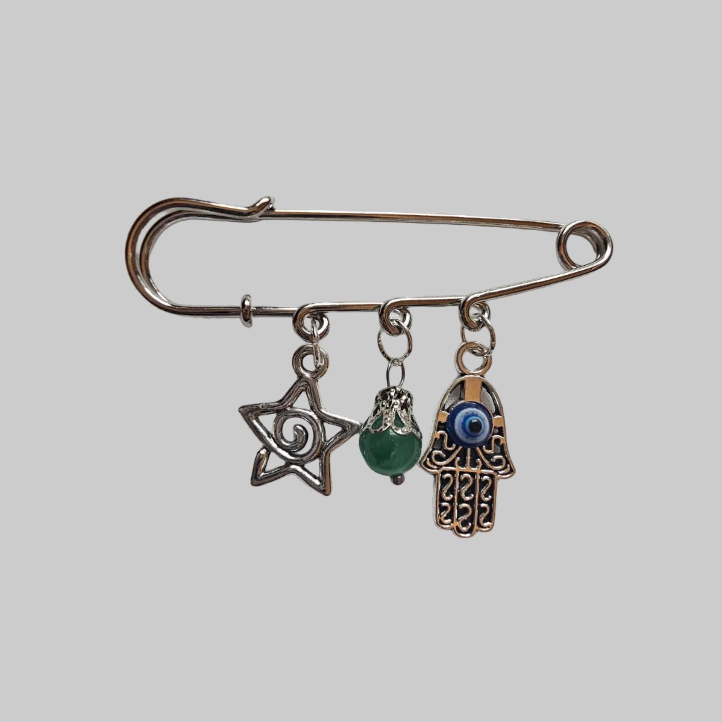 Handmade evil eye large safety pins