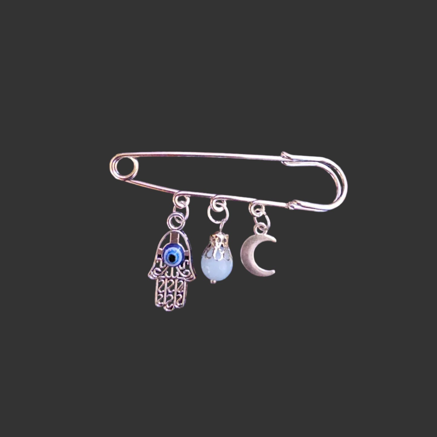Handmade evil eye large safety pins