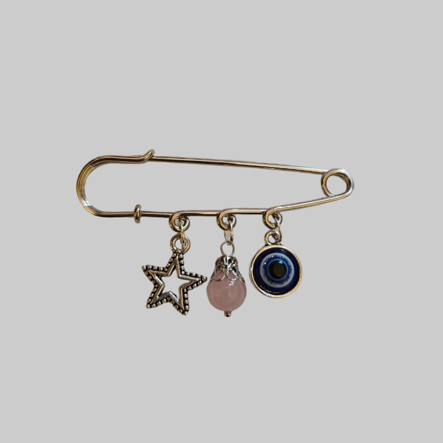 Handmade evil eye large safety pins