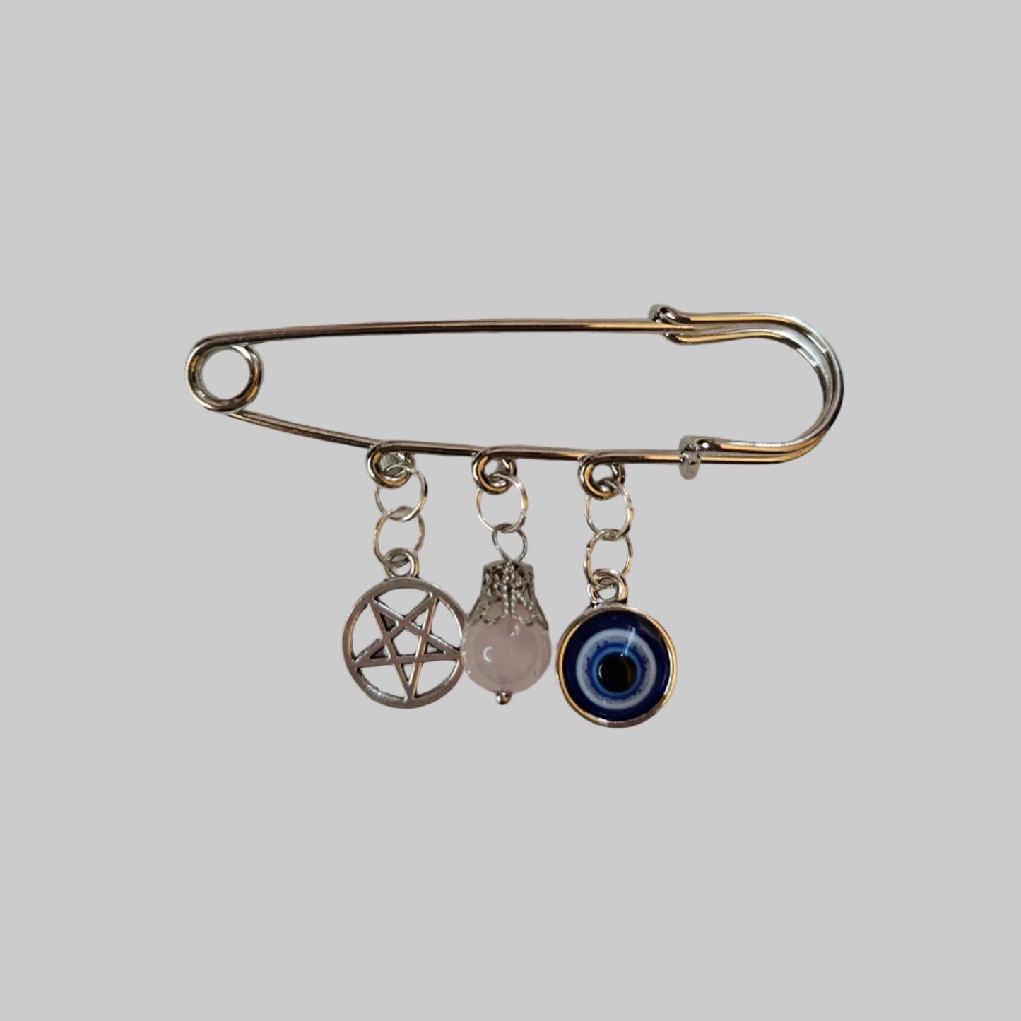 Handmade evil eye large safety pins