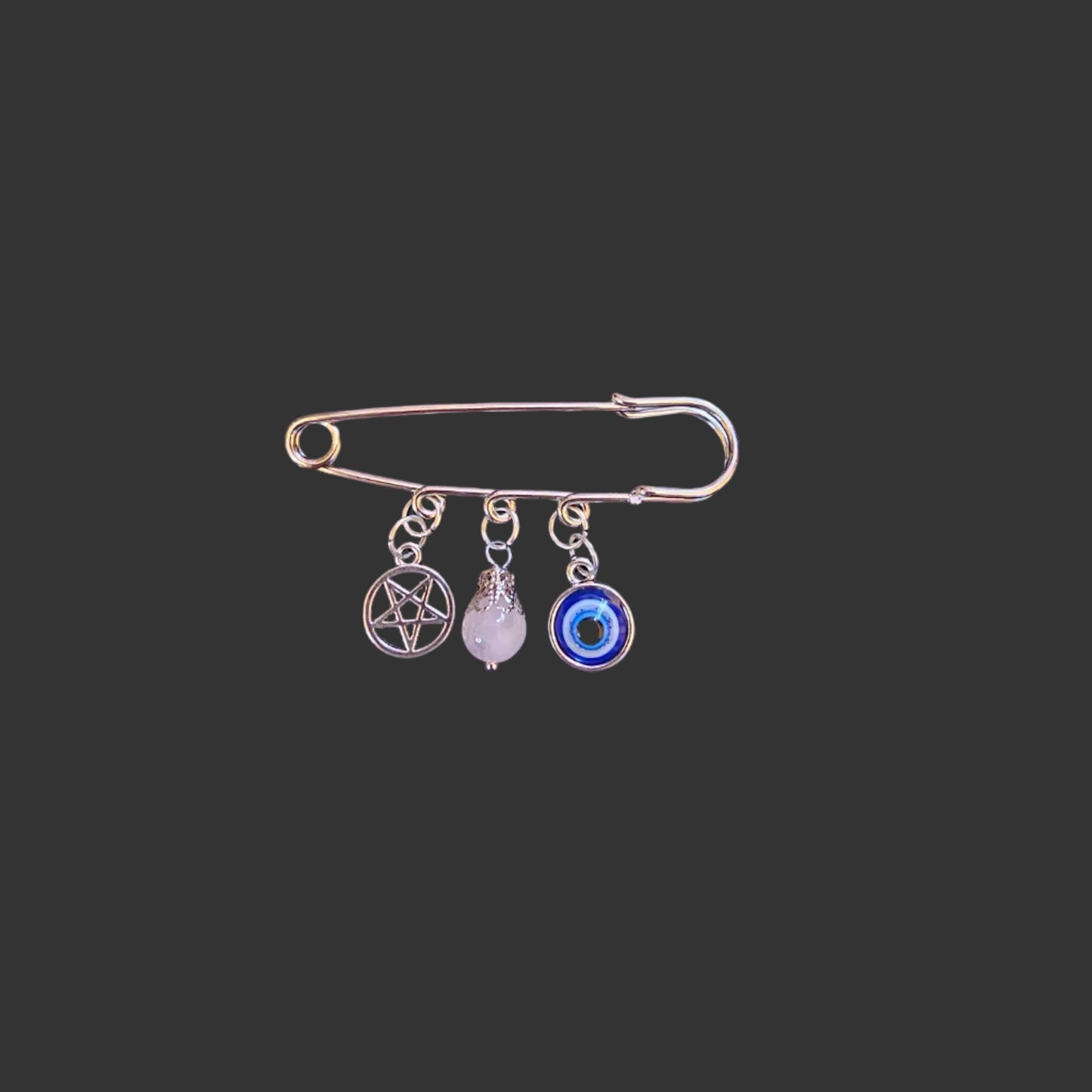Handmade evil eye large safety pins