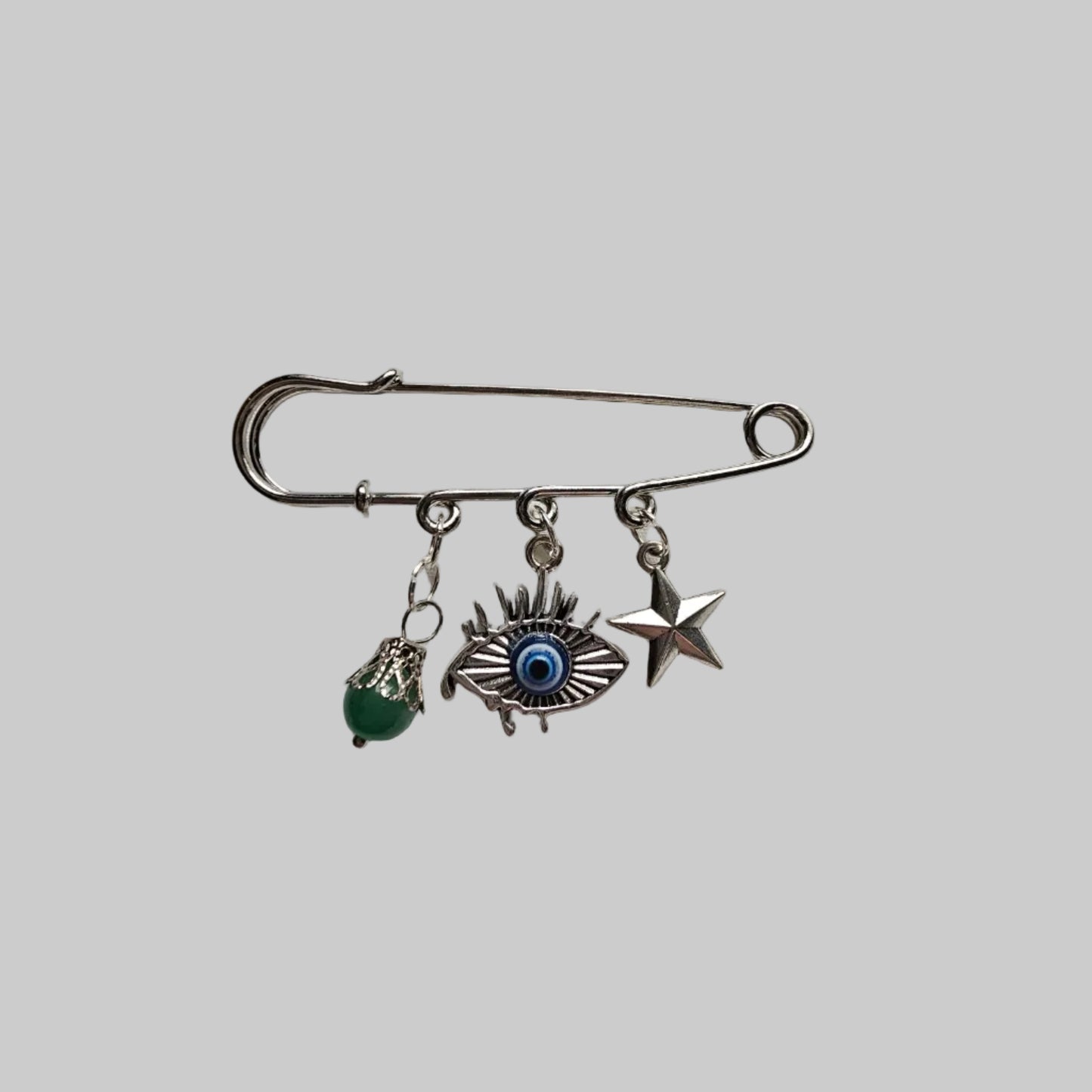 Handmade evil eye large safety pins