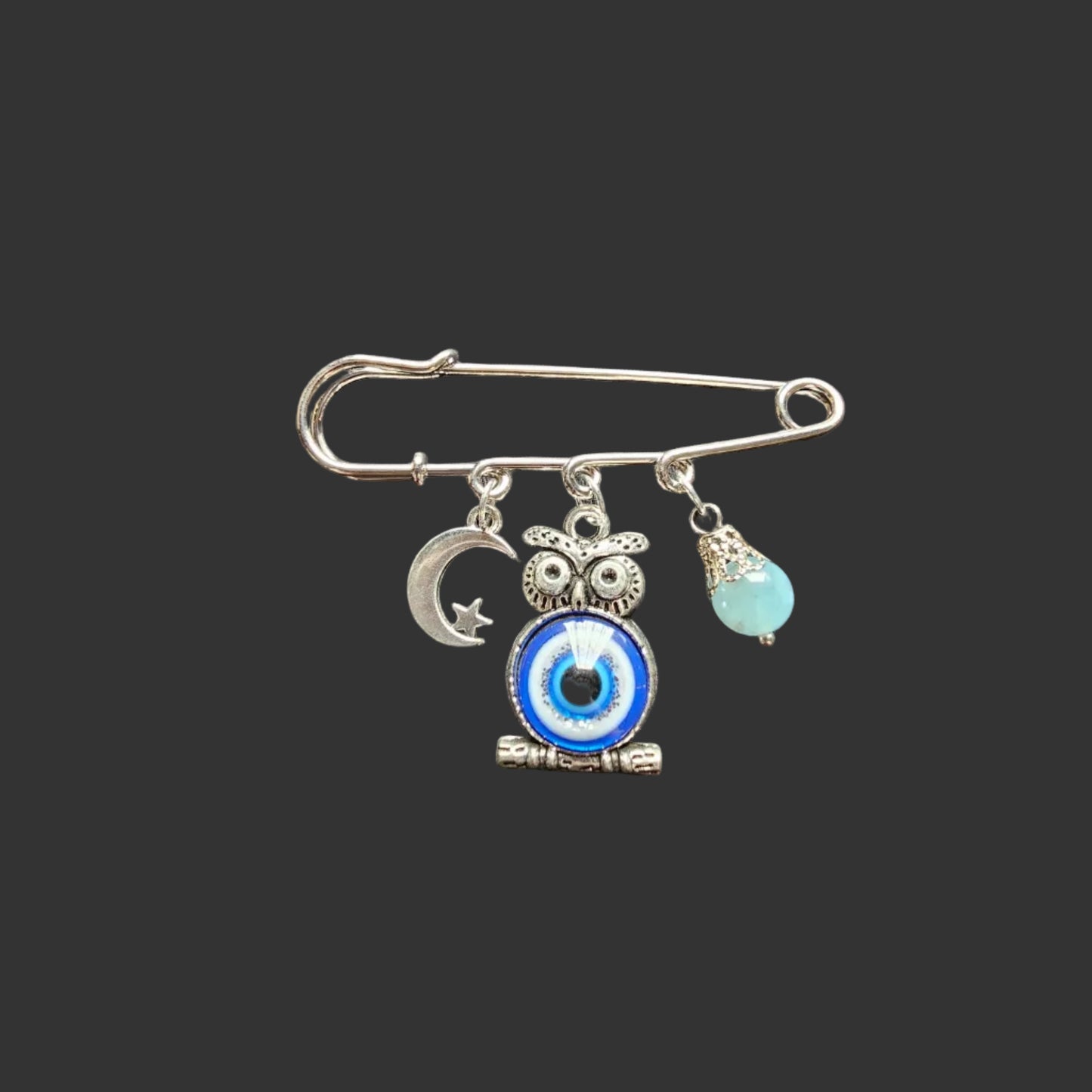 Handmade evil eye large safety pins