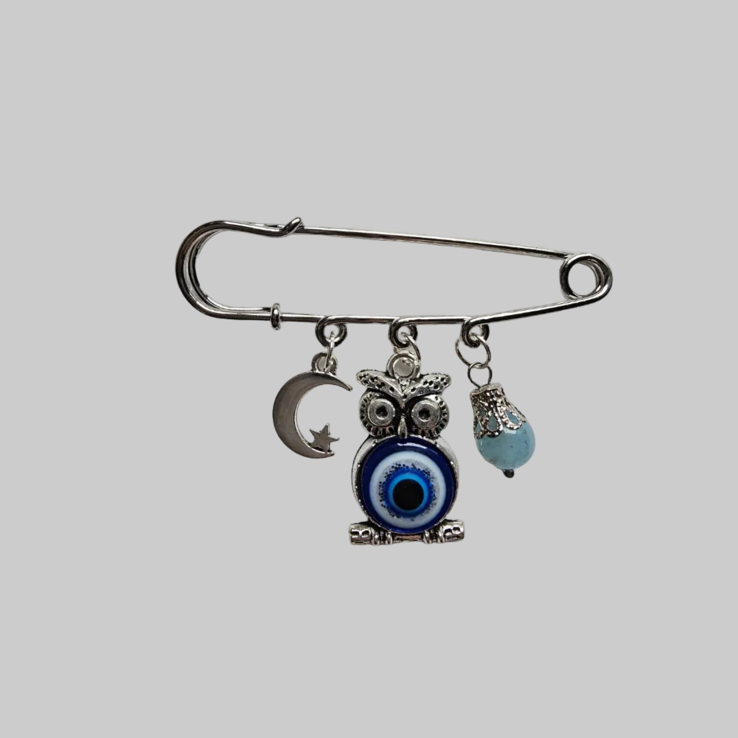 Handmade evil eye large safety pins
