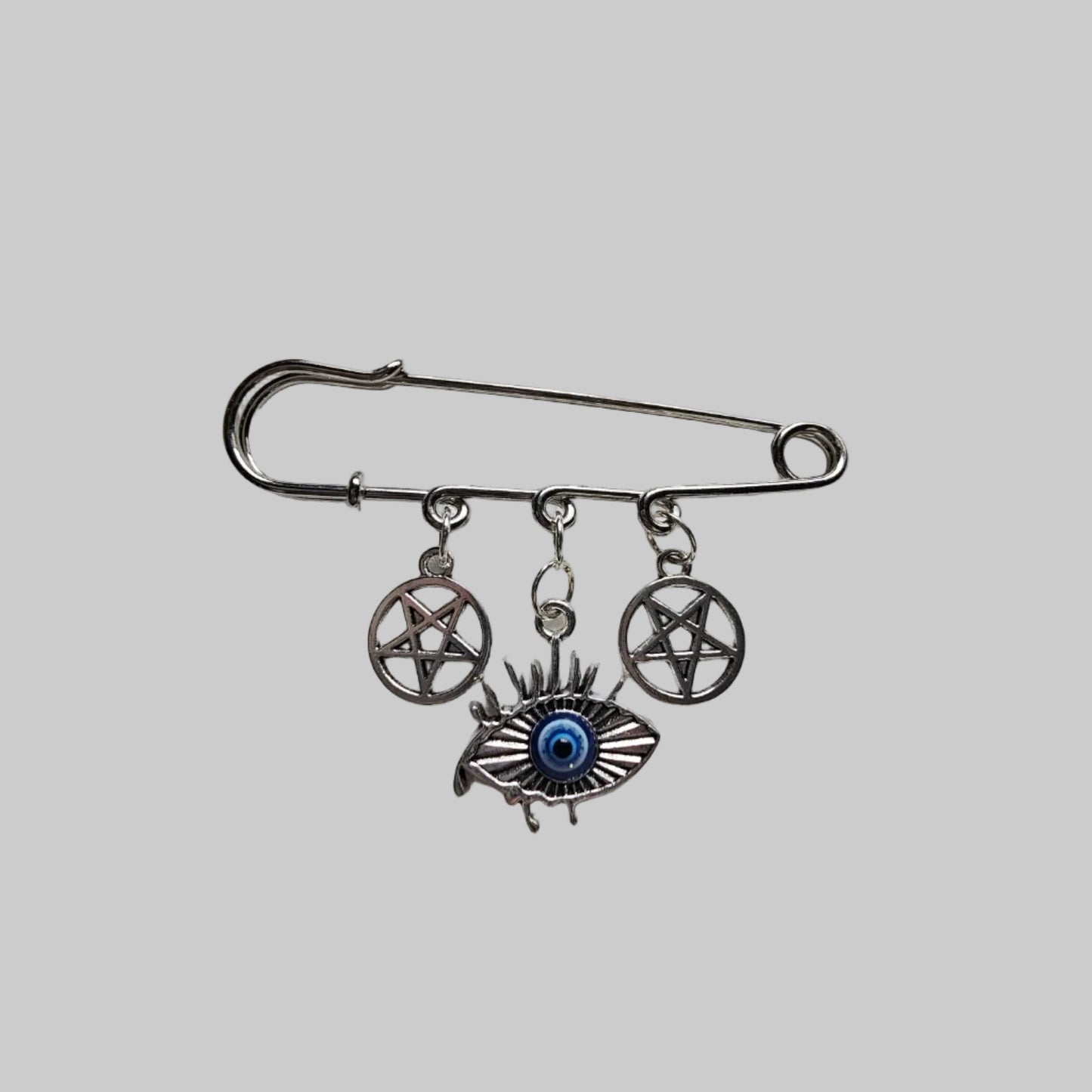 Handmade evil eye large safety pins
