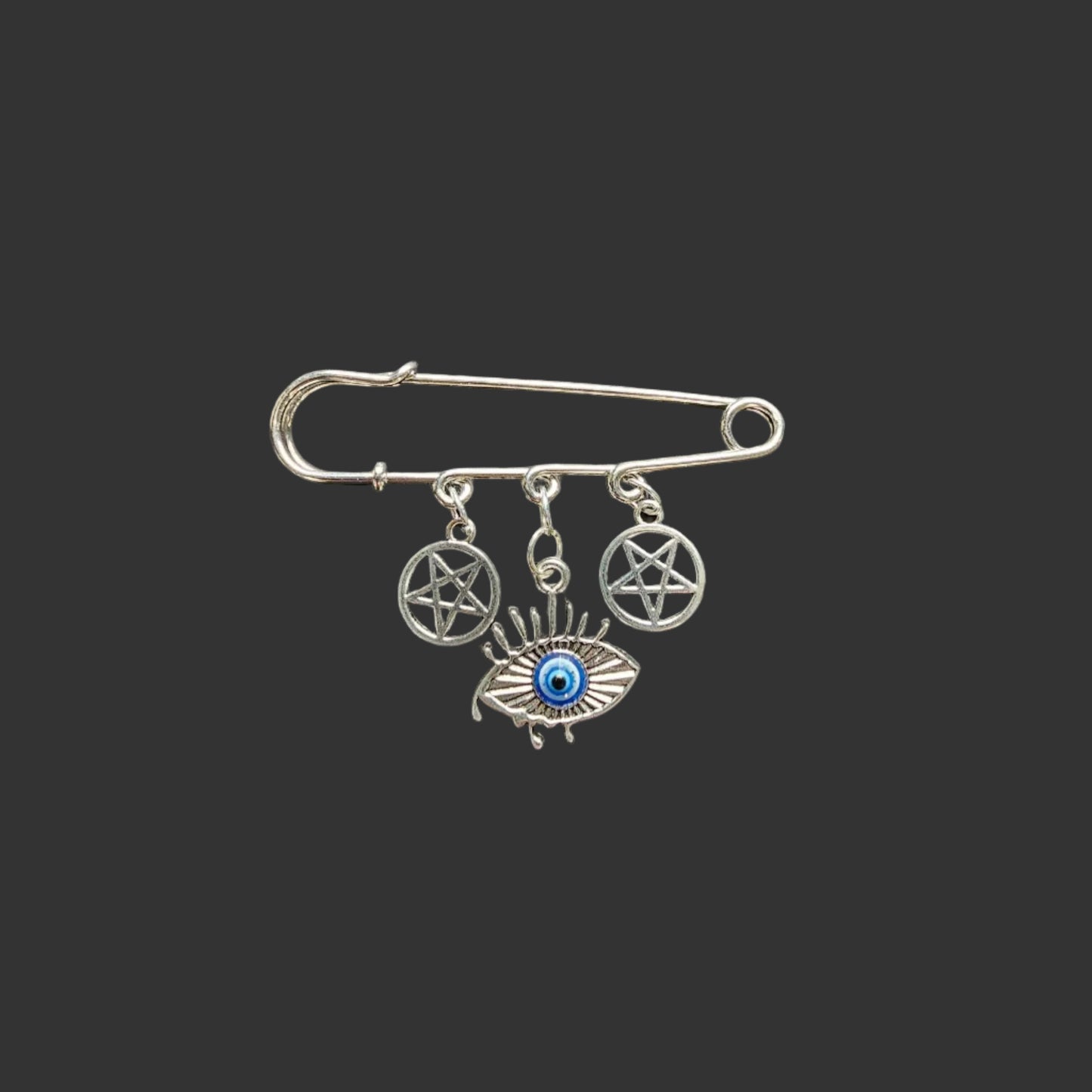 Handmade evil eye large safety pins