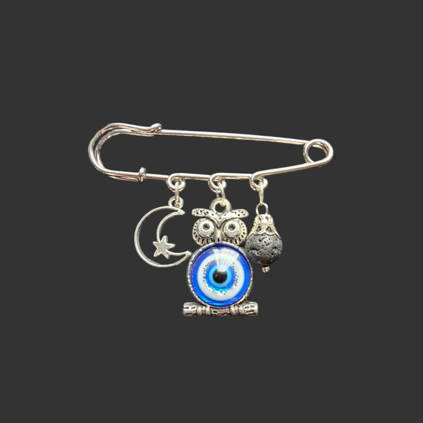 Handmade evil eye large safety pins