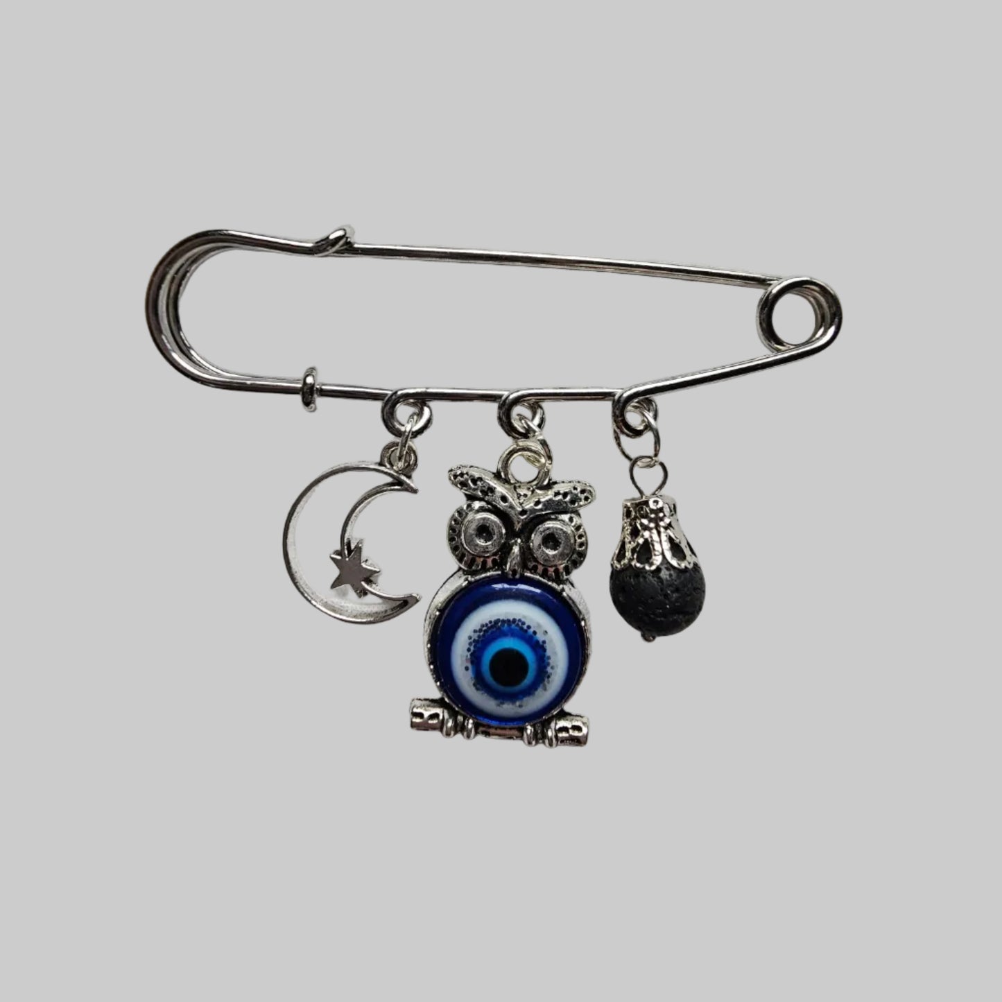 Handmade evil eye large safety pins
