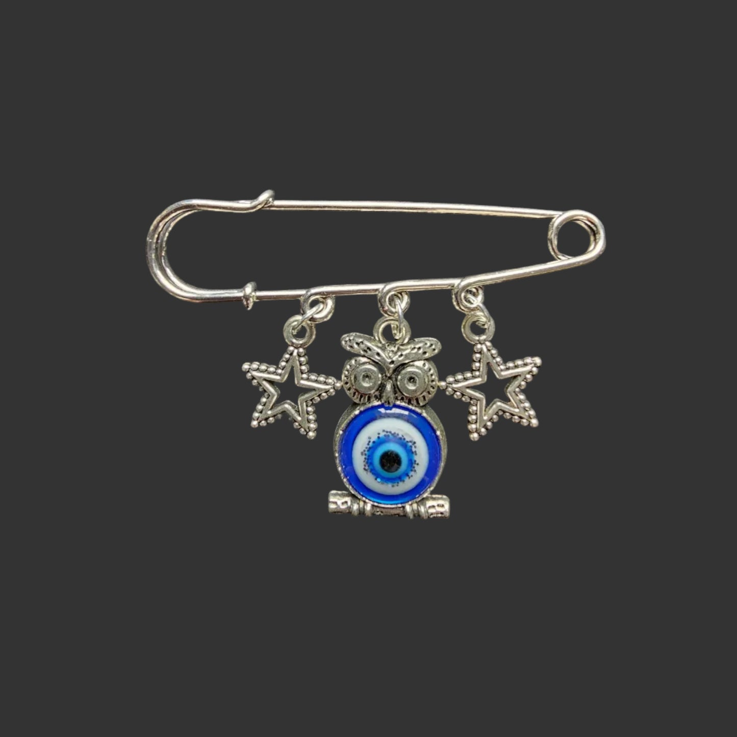 Handmade evil eye large safety pins