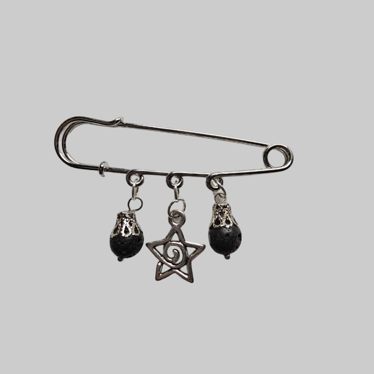 Moon and star large safety pins