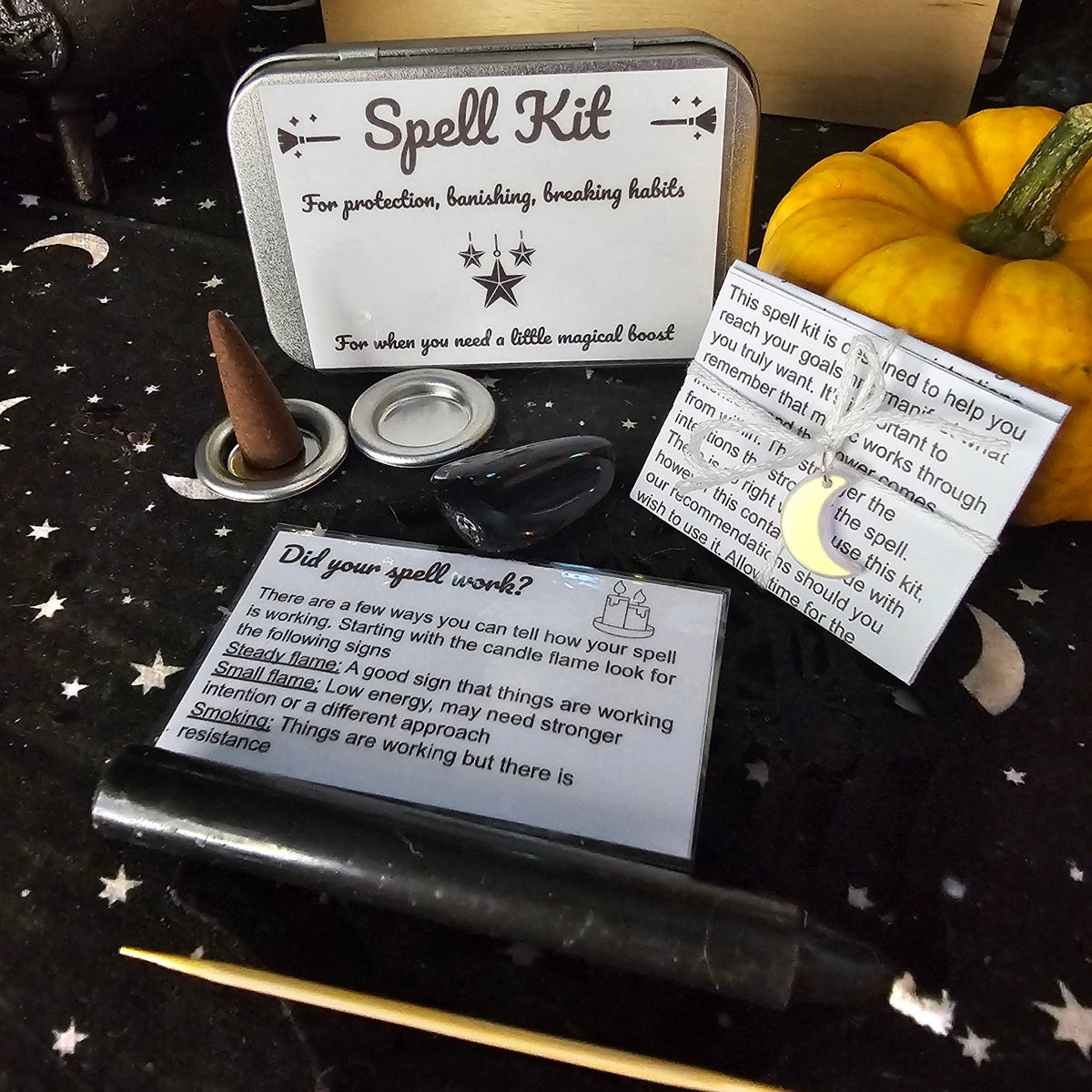 black spell kit - for banishing and protection