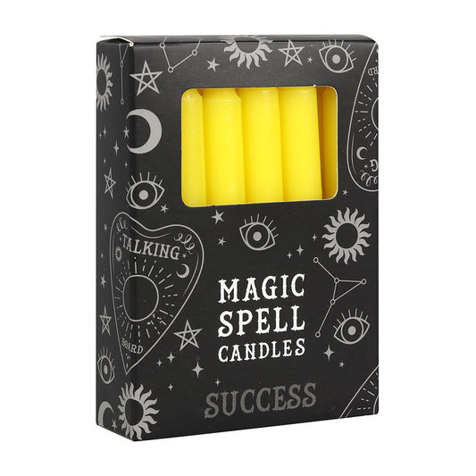 Yellow 'Success' Candles 12pk