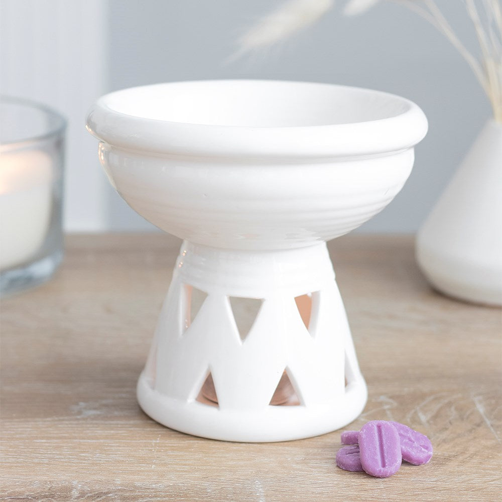 Off white deep bowl oil/wax burner