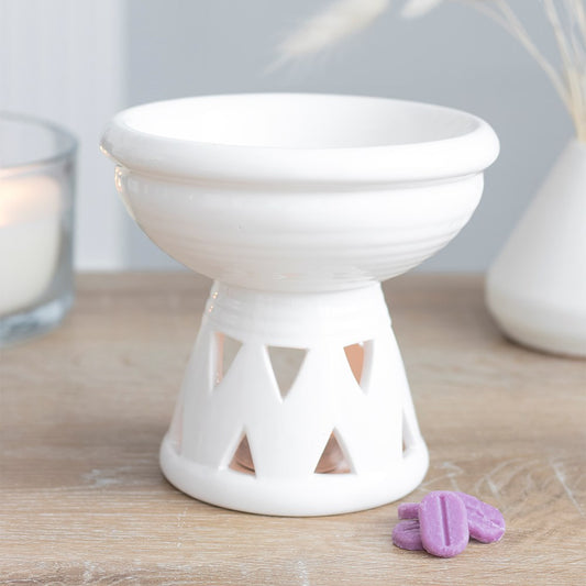 Off white deep bowl oil/wax burner
