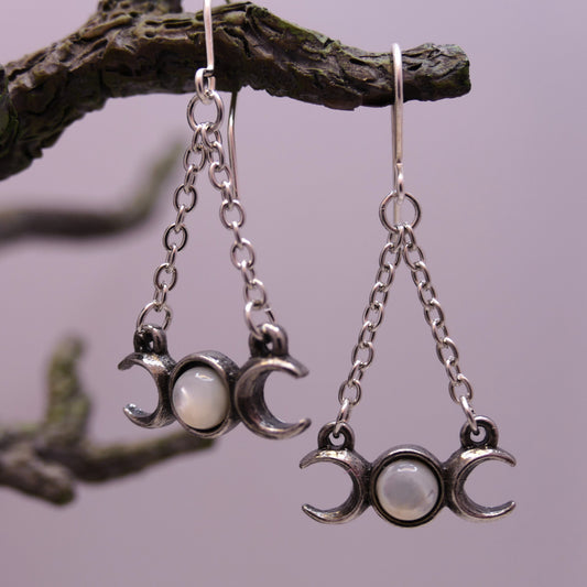 Wiccan Moon Drop Earrings